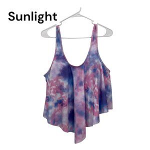 Unbranded Swim Top Womens SZ 1XL Plus Size Tie-Dye Flowy Tank Top Padded Cups